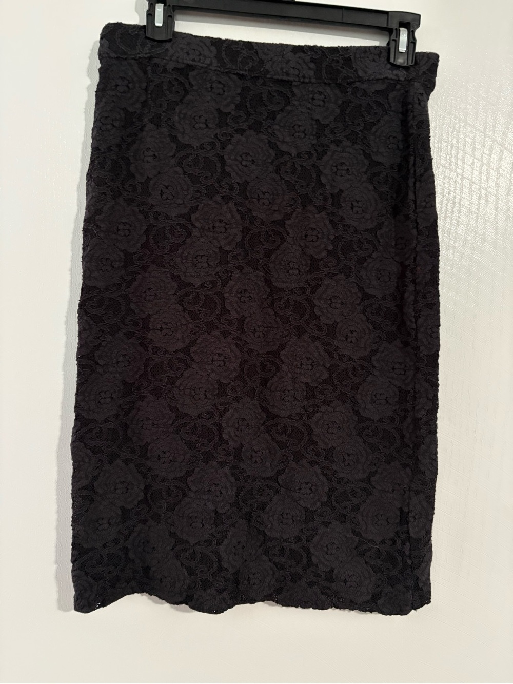Maeve Black Floral Lace Pencil Skirt